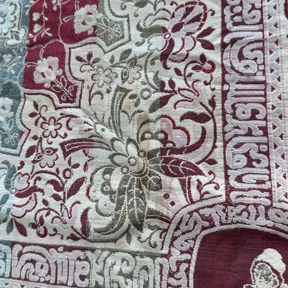 Vintage Woven Tapestry Throw / Wall Hanging – Warrior on Camel & Palm Trees– MCM